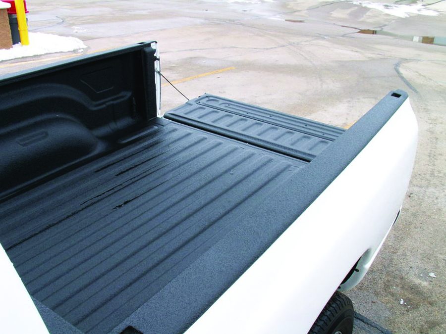 Work truck bed sprayed with Flak Jacket polyurea